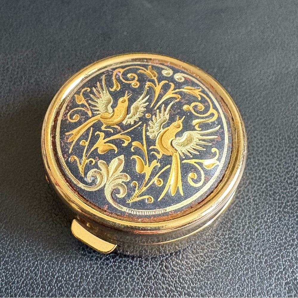 •vintage• damascene pill box